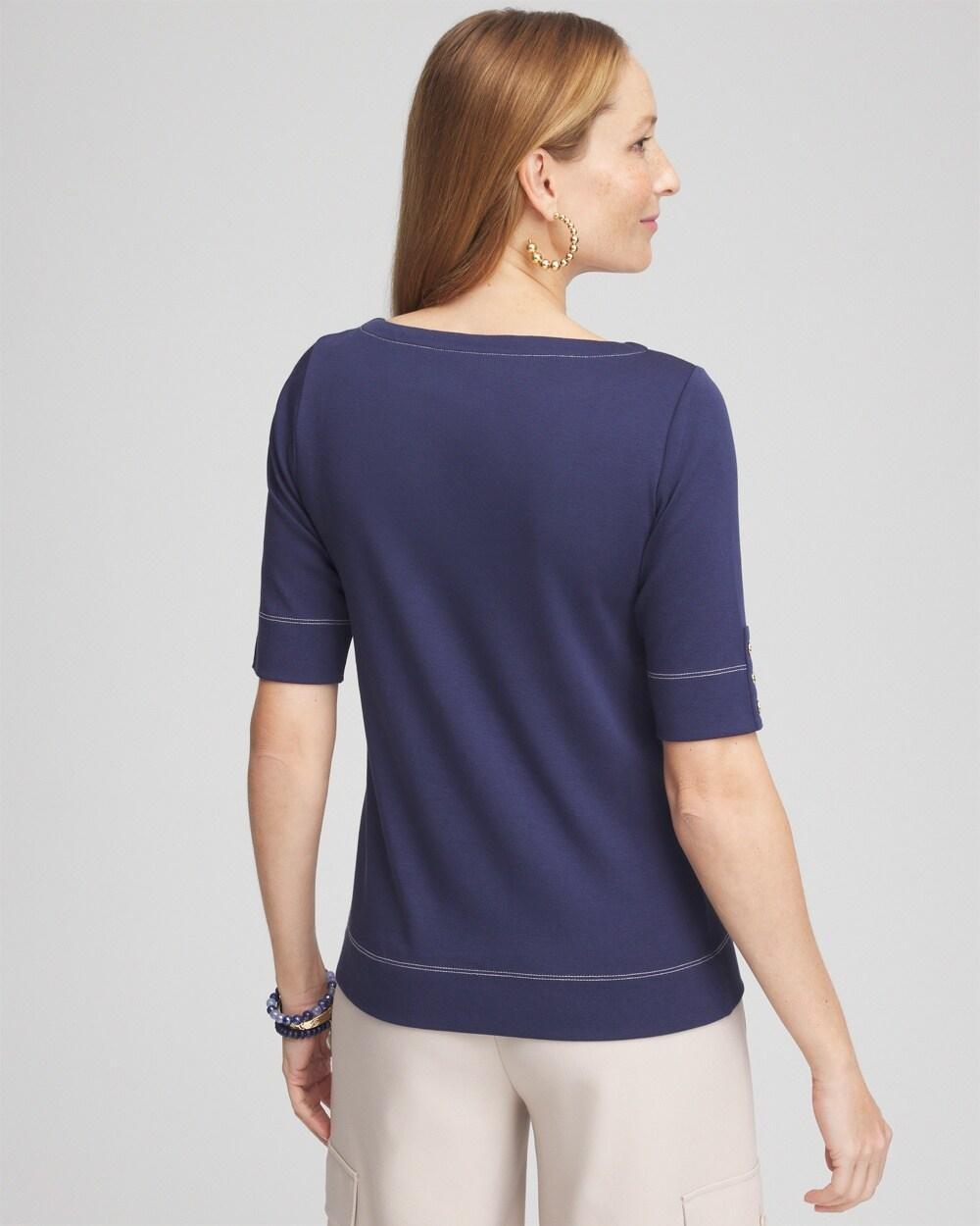 Pima Cotton Bateau-Neck Tee Product Image