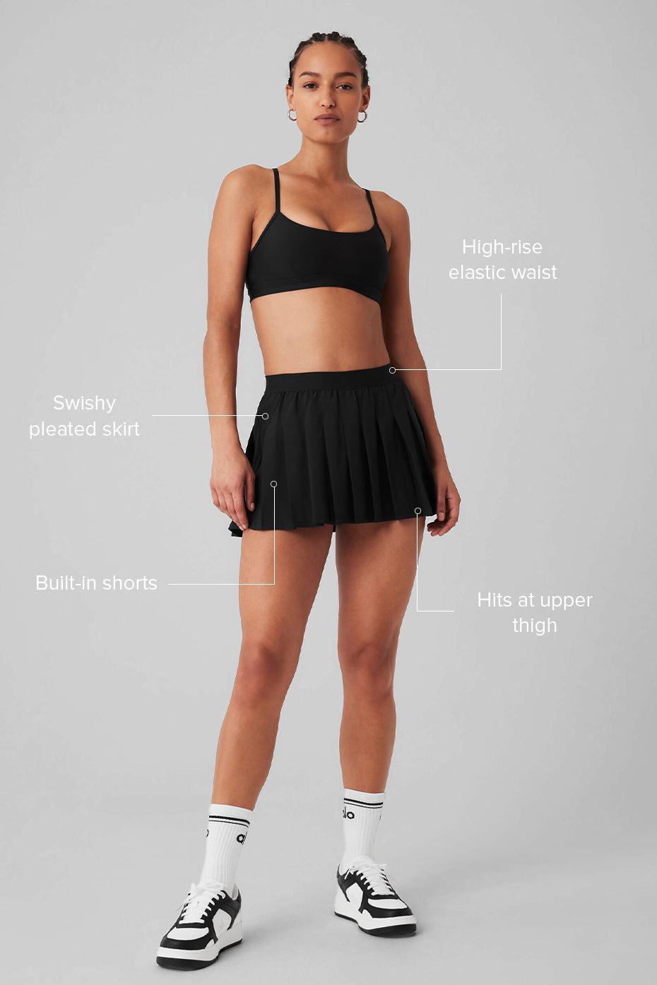 Varsity Tennis Skirt - Black Female Product Image