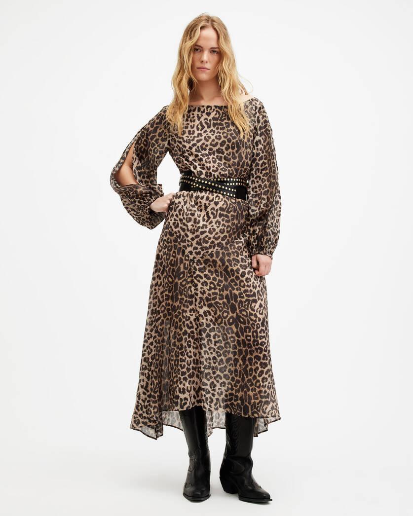 Jane Leopard Print Maxi Cover Up Dress Product Image