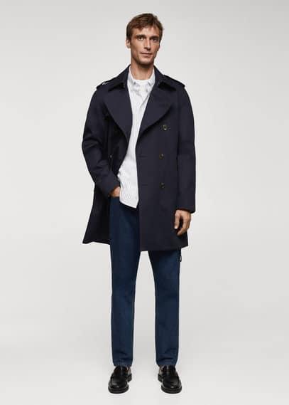 MANGO MAN - Classic water-repellent trench coat dark navyMen Product Image