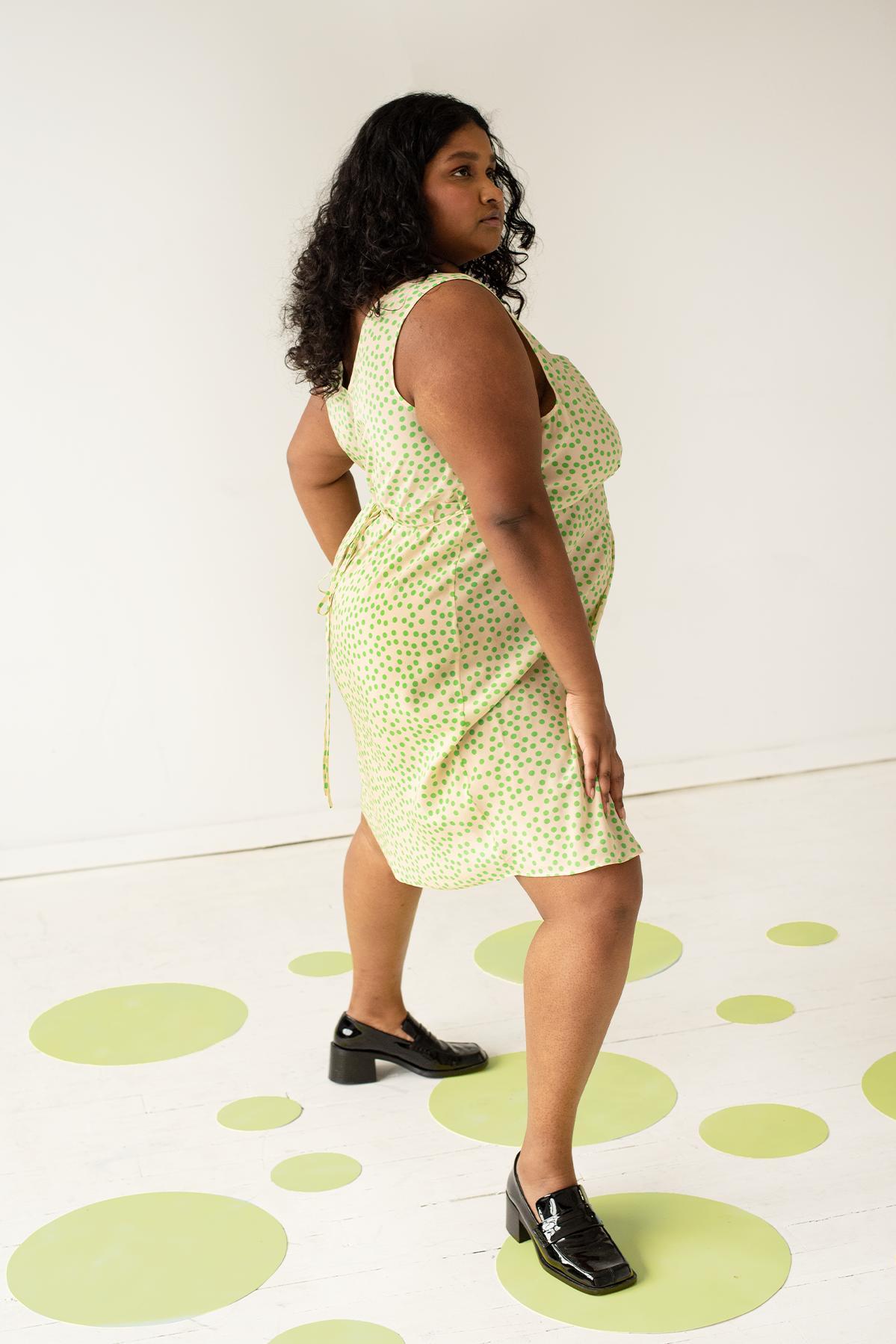 Mandi Dress - Pistachio Dot Product Image