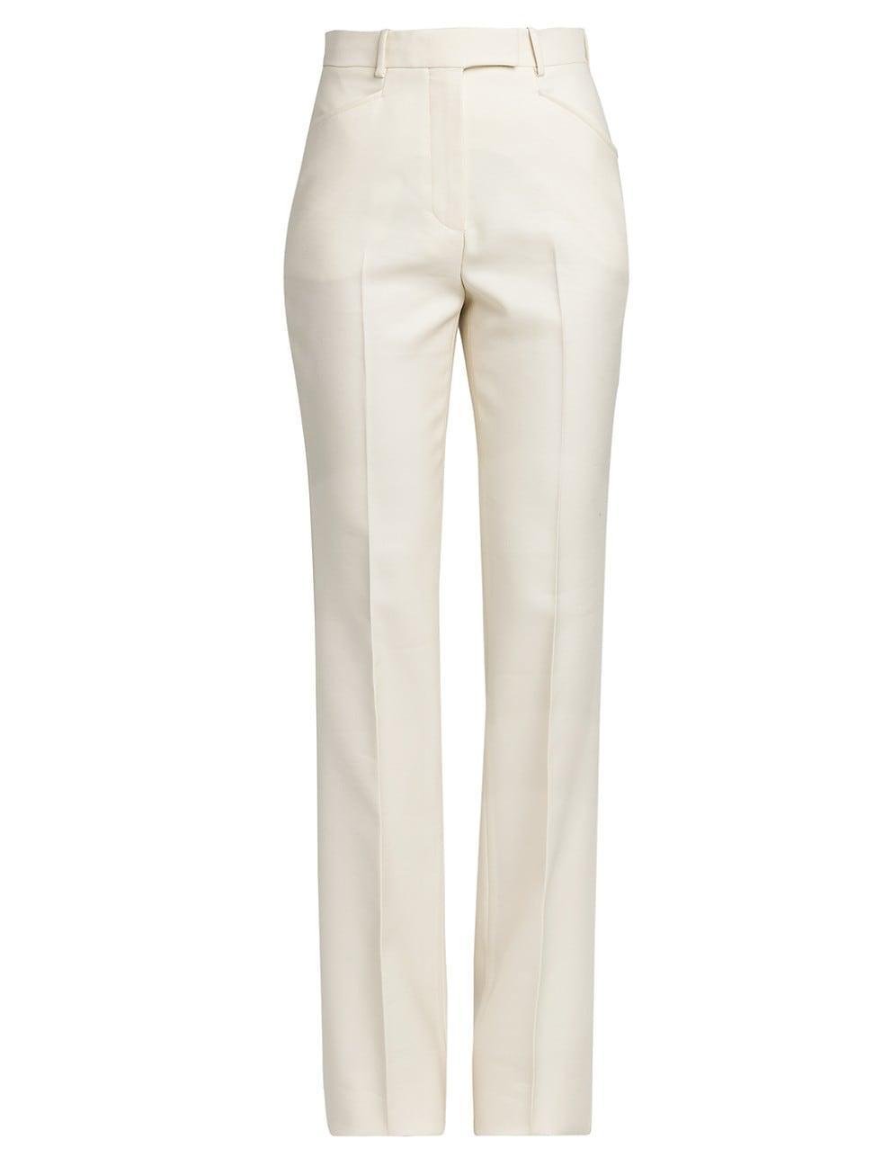 Womens Wool-Silk Twill Tailored Pants Product Image