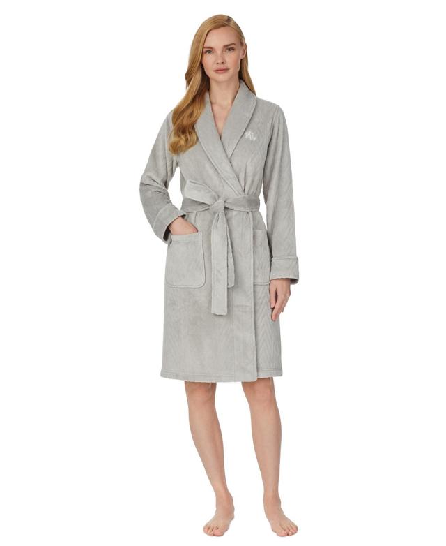 Lauren Ralph Lauren Womens Long-Sleeve Shawl Collar Plush Robe Product Image