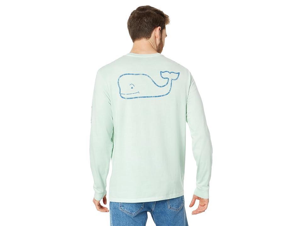 Vineyard Vines Vintage Whale LS GD Pocket Tee (Mist ) Men's T Shirt Product Image