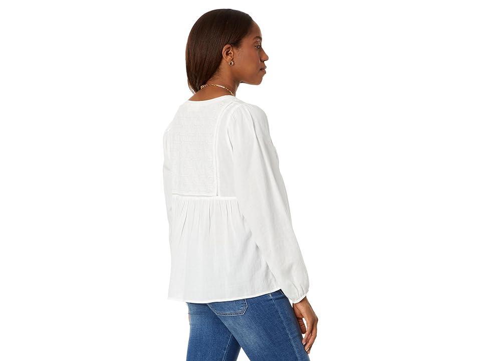 Lucky Brand Long Sleeve Peasant Blouse (Cloud Dancer) Women's Blouse Product Image