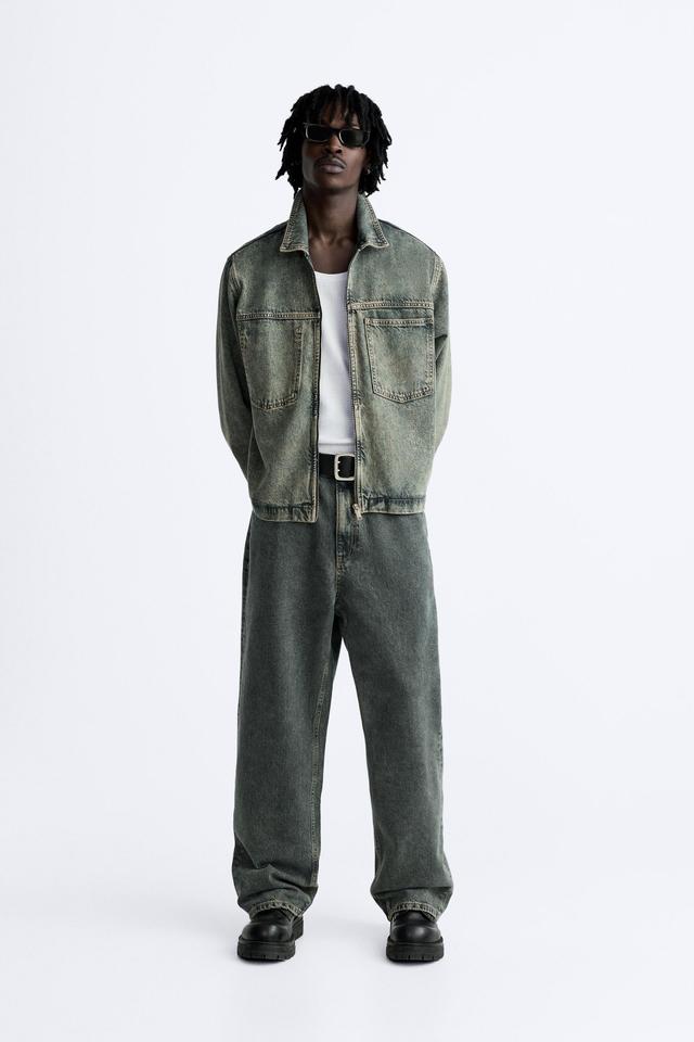 STRAIGHT CUT ACID WASH JEANS Product Image