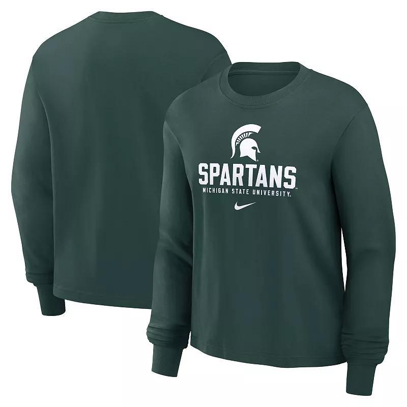 Womens Nike Michigan State Spartans Primetime University Boxy Long Sleeve T-Shirt Product Image