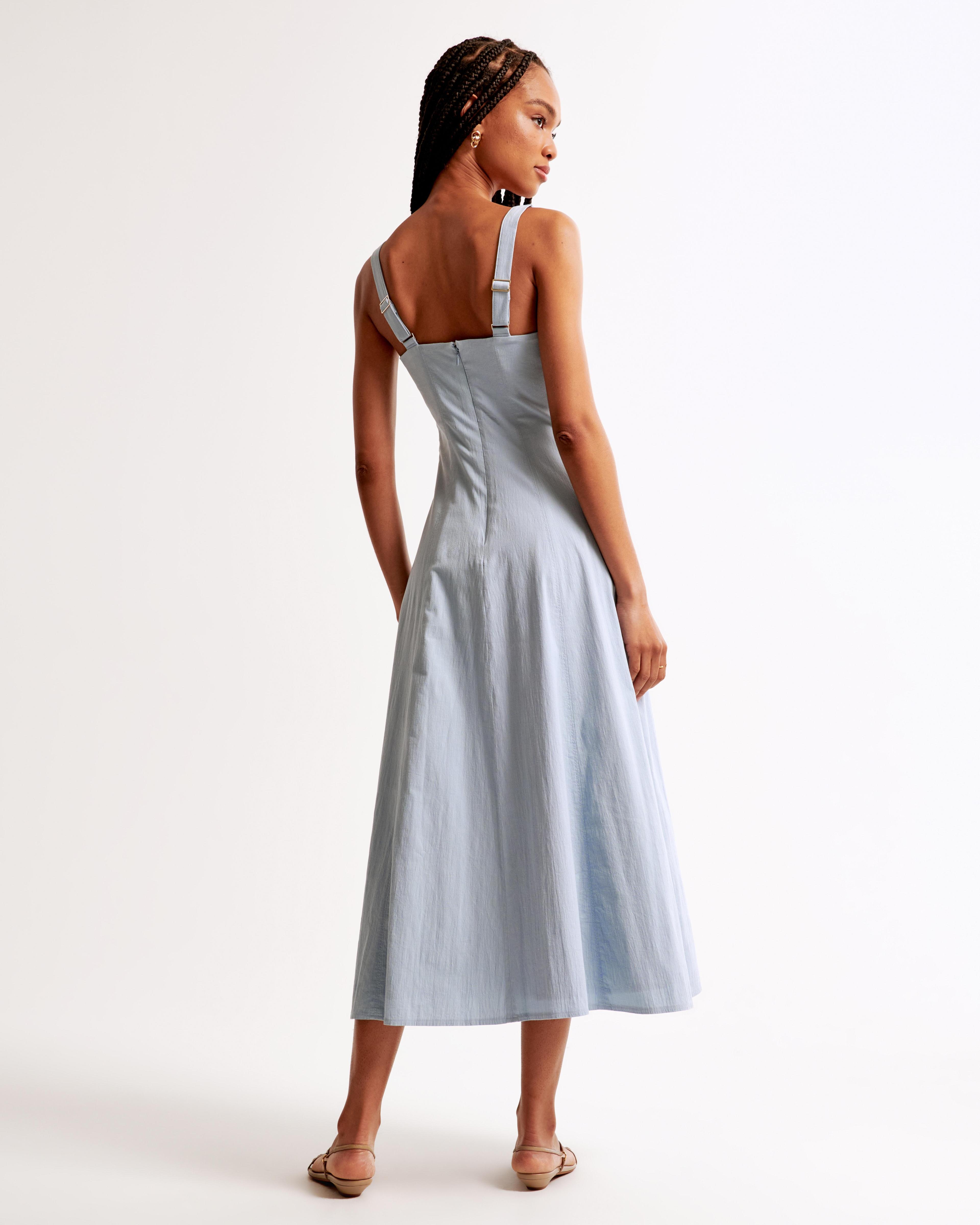 The A&F Mila Fit & Flare Stretch Midi Dress Product Image