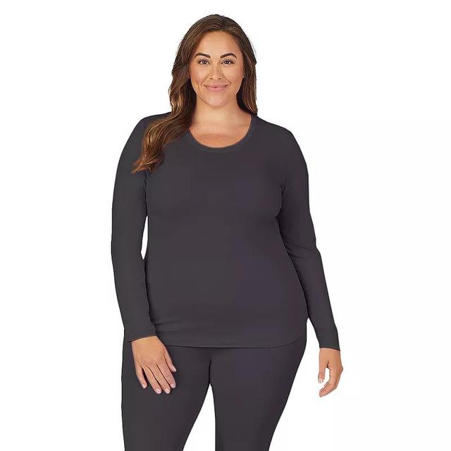 Plus Size Cuddl Duds Under Scrubs Crewneck Top, Womens Grey Product Image