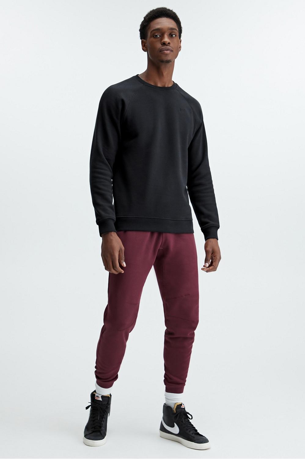 Fabletics Men The Postgame Crew male Cranberry Stripe Size Osfm Product Image