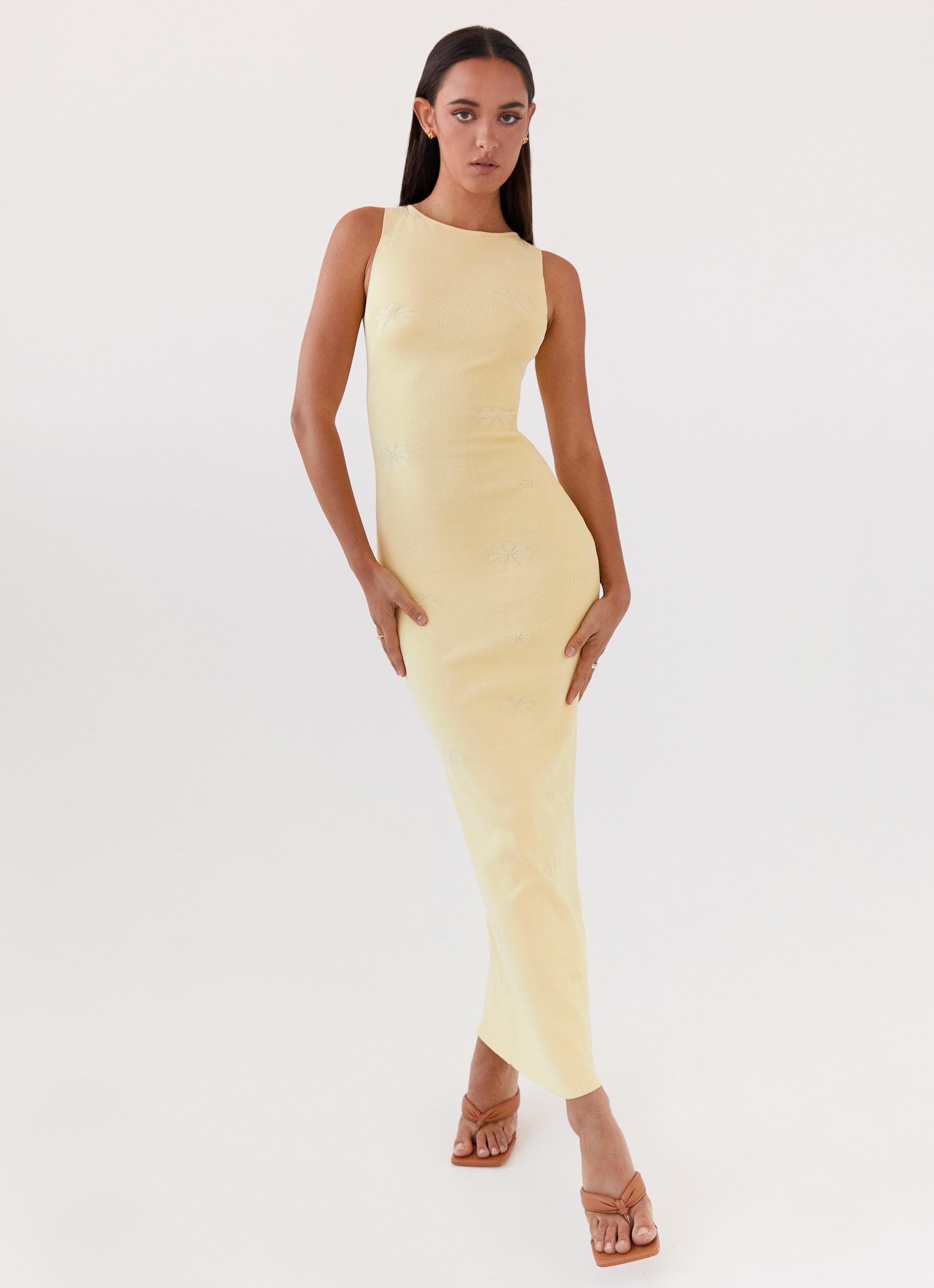 Holly Knit Maxi Dress - Yellow Product Image