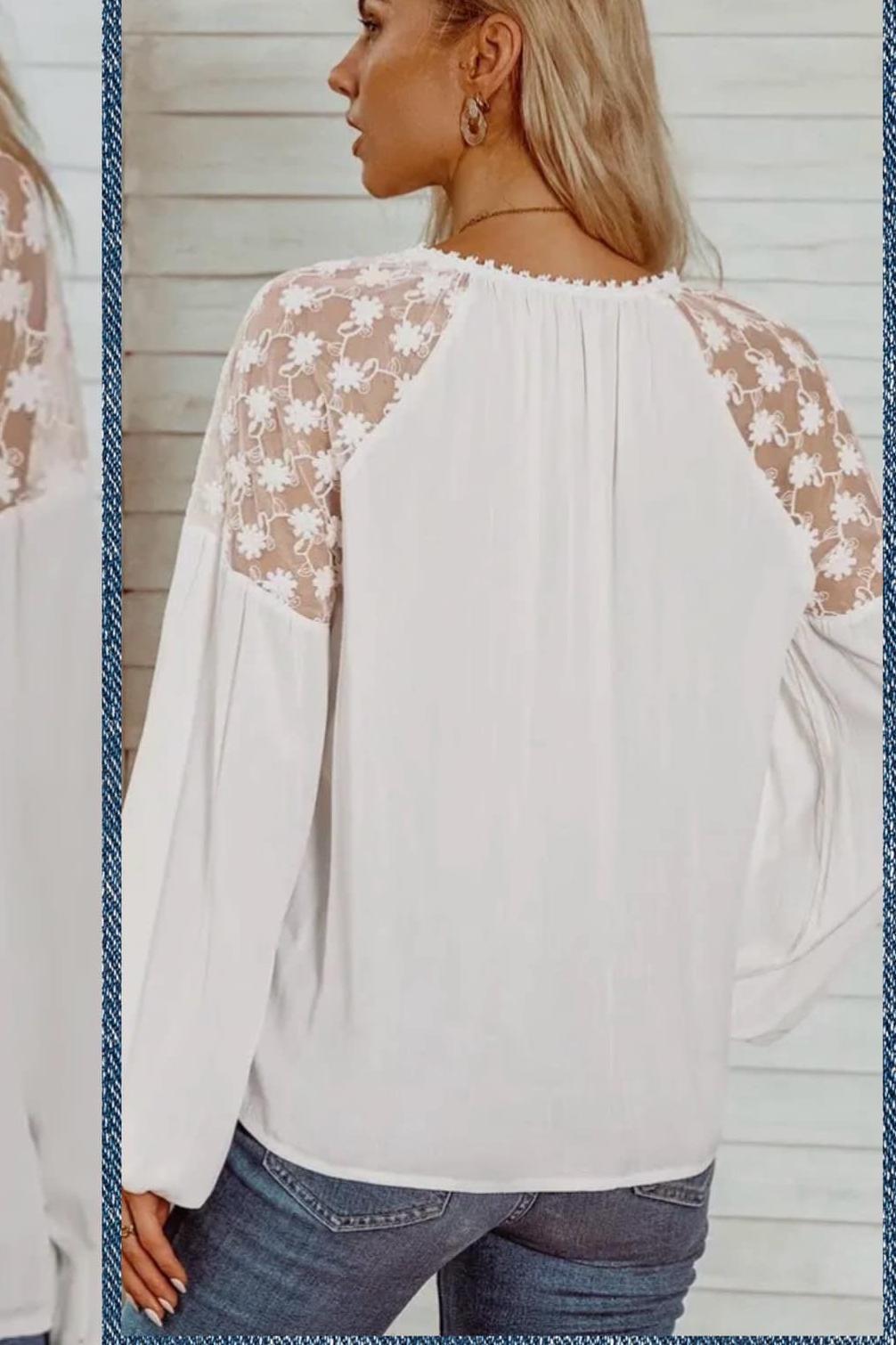 Lace Sleeve Top Product Image