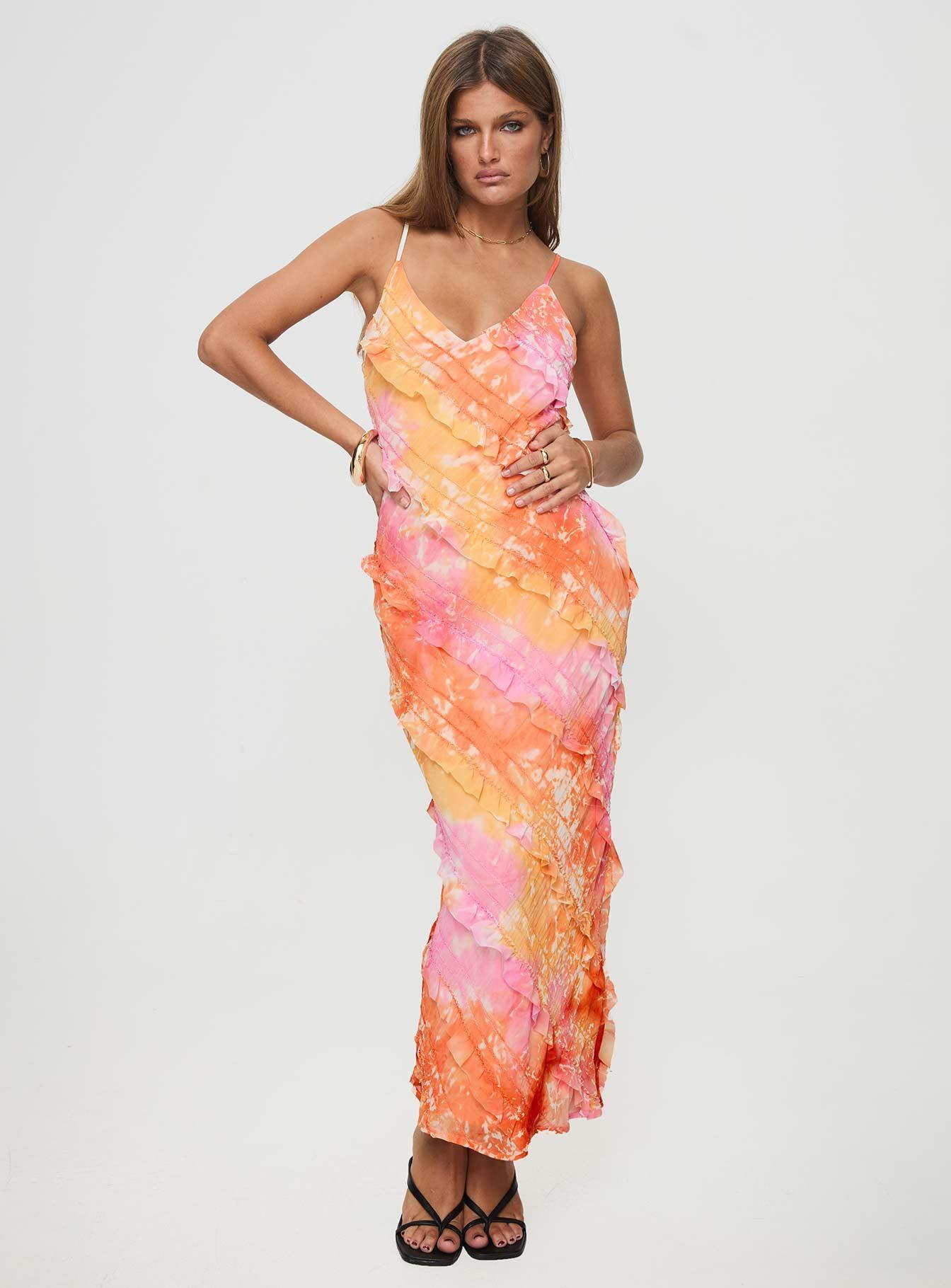 Lars Maxi Dress Orange Multi Product Image