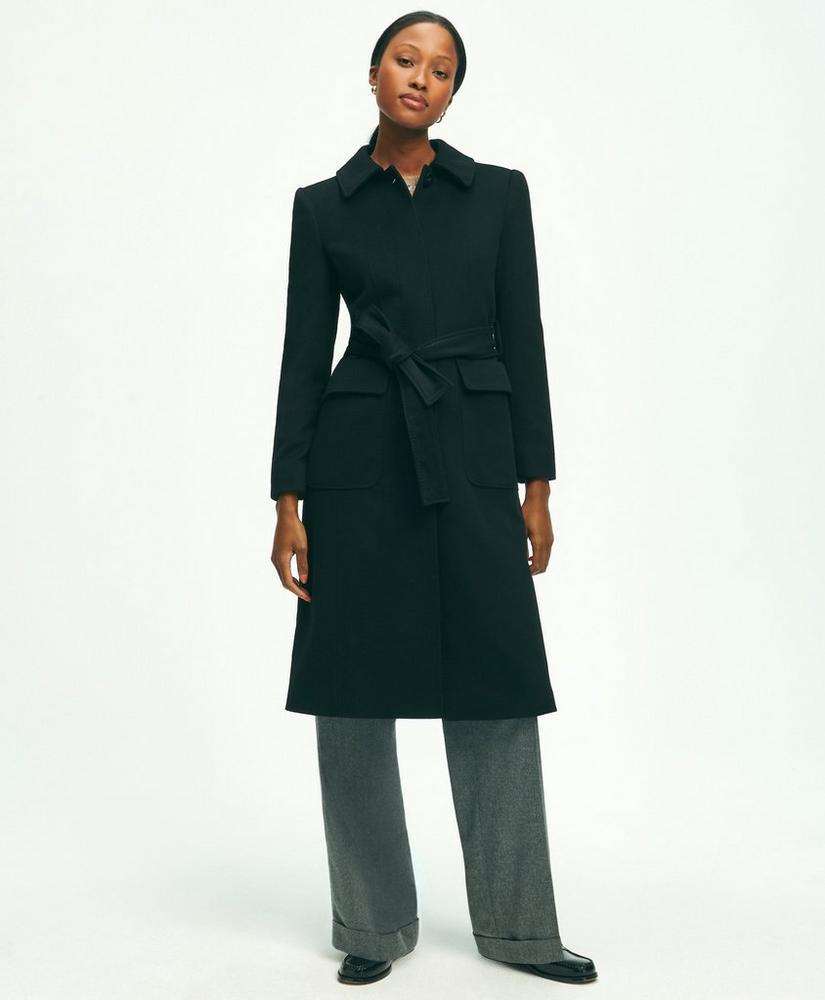 Brushed Wool Twill Wrap Coat Product Image