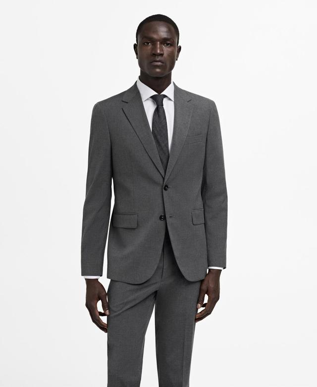 MANGO MAN - Stretch fabric slim-fit suit blazer greyMen Product Image