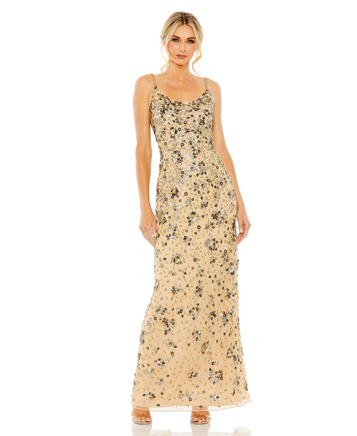 Womens Embellished Scoopneck Gown Product Image