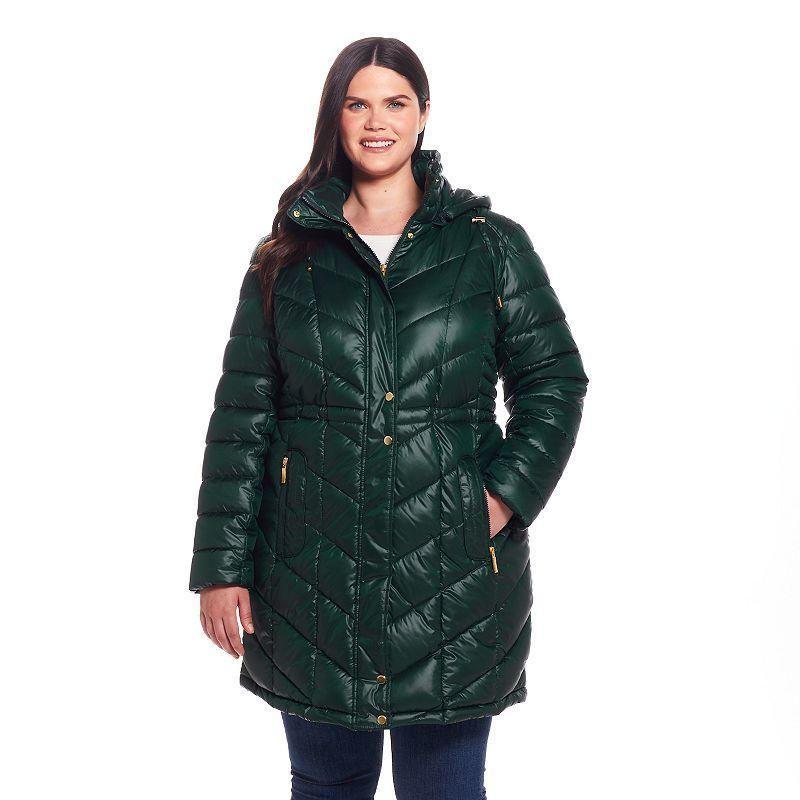 Plus Size Weathercast Hooded Heavyweight Puffer Coat, Womens Product Image