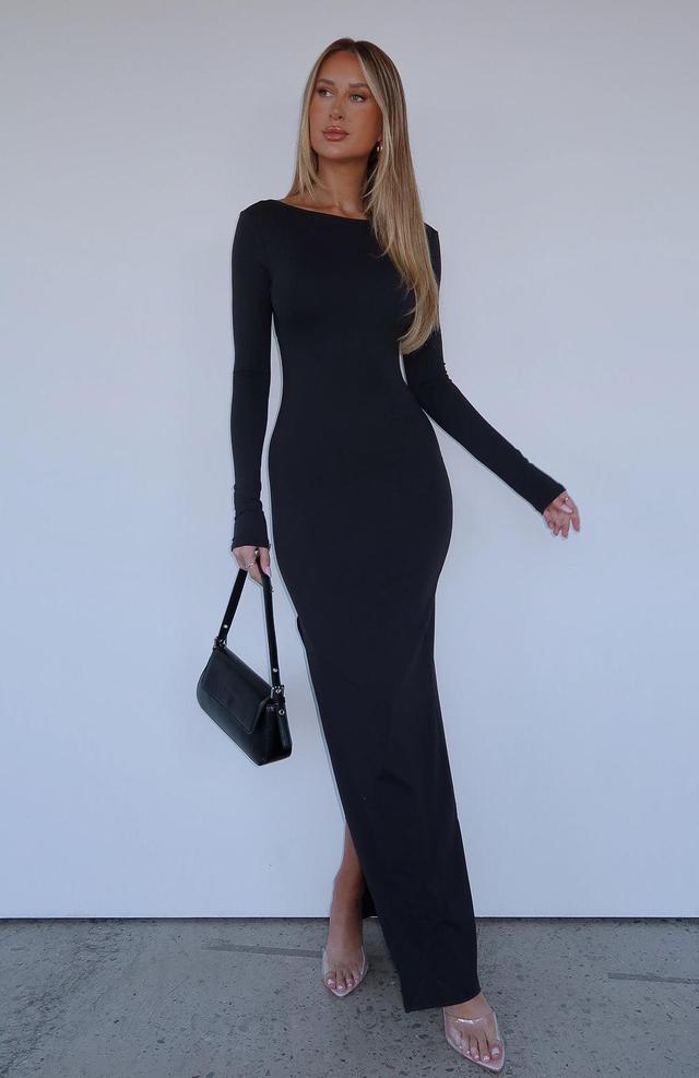 Every Night Long Sleeve Maxi Dress Black Product Image