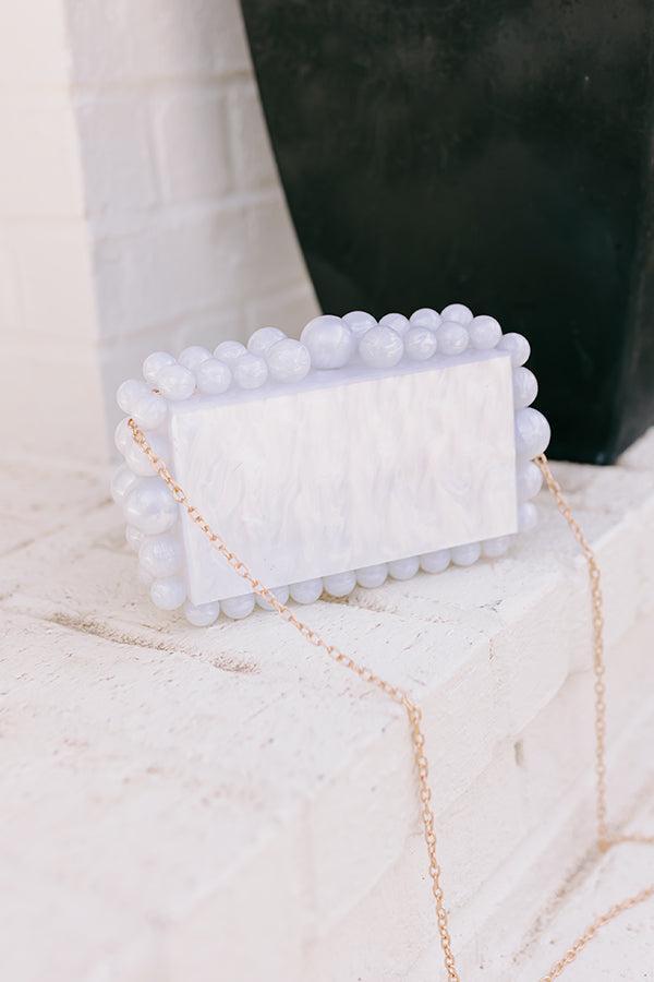 Cava Acrylic Clutch in White Product Image