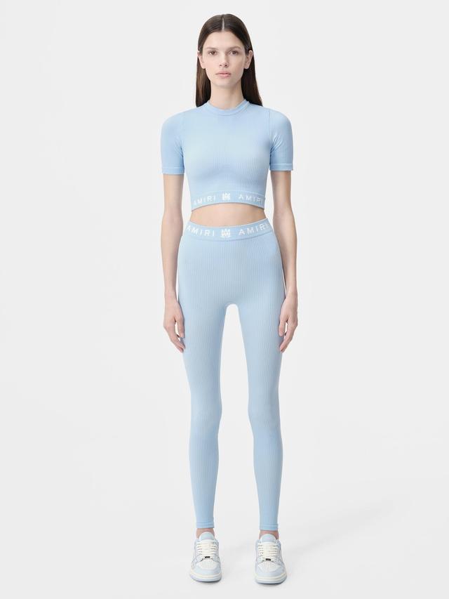 WOMEN - WOMEN'S MA RIBBED SEAMLESS S/S TOP - Cerulean Female Product Image