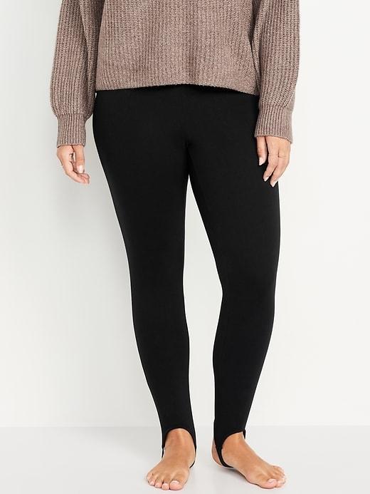 High-Waisted Fleece-Lined Stirrup Leggings Product Image