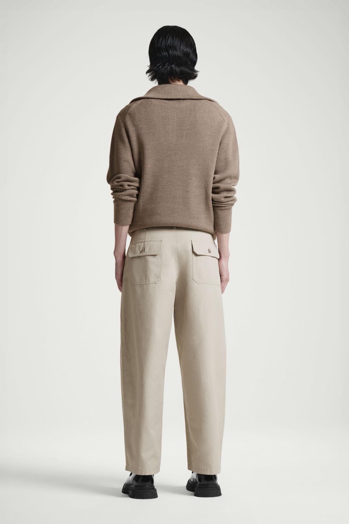 WIDE-LEG COTTON UTILITY TROUSERS Product Image