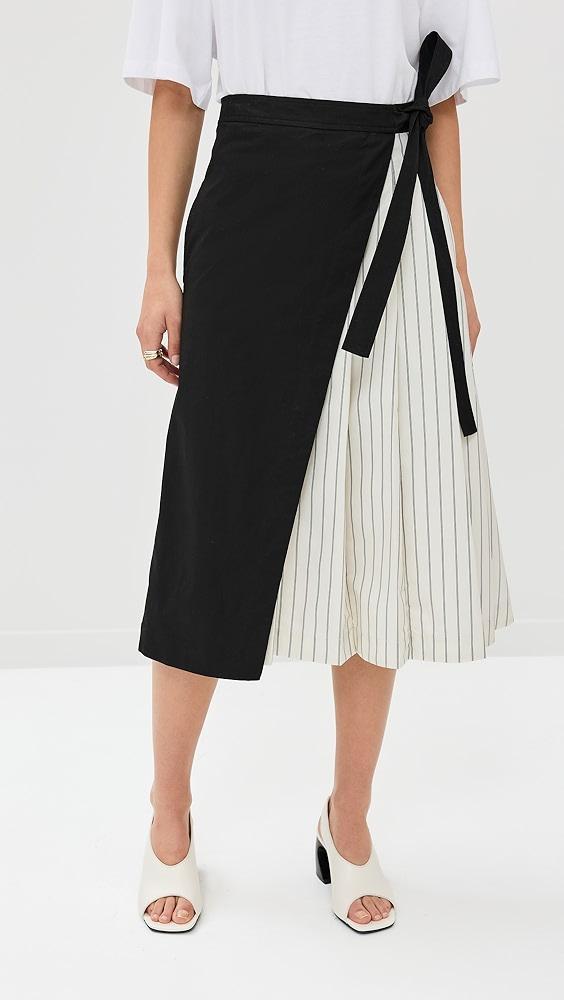 3.1 Phillip Lim Wrap Skirt With Pleated Poplin Combo | Shopbop Product Image