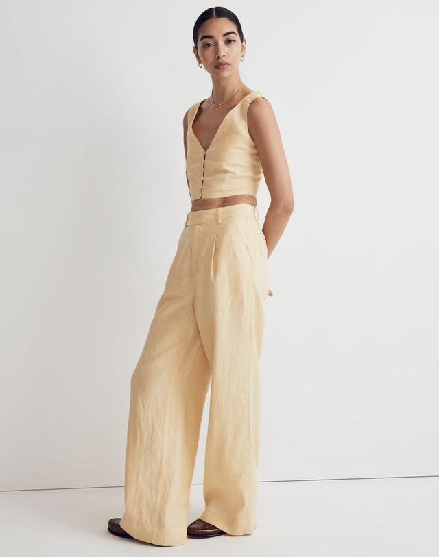 The Harlow Wide-Leg Pant in 100% Linen Product Image