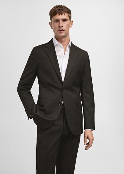 Stretch fabric slim-fit suit blazer - Men | MANGO USA Product Image