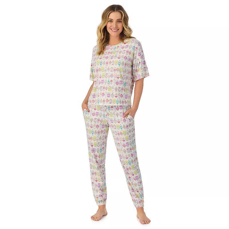 Womens Cuddl Duds Pajama Cozy Bell Sleeve Top & Pajama Jogger Pants Set Blue Product Image