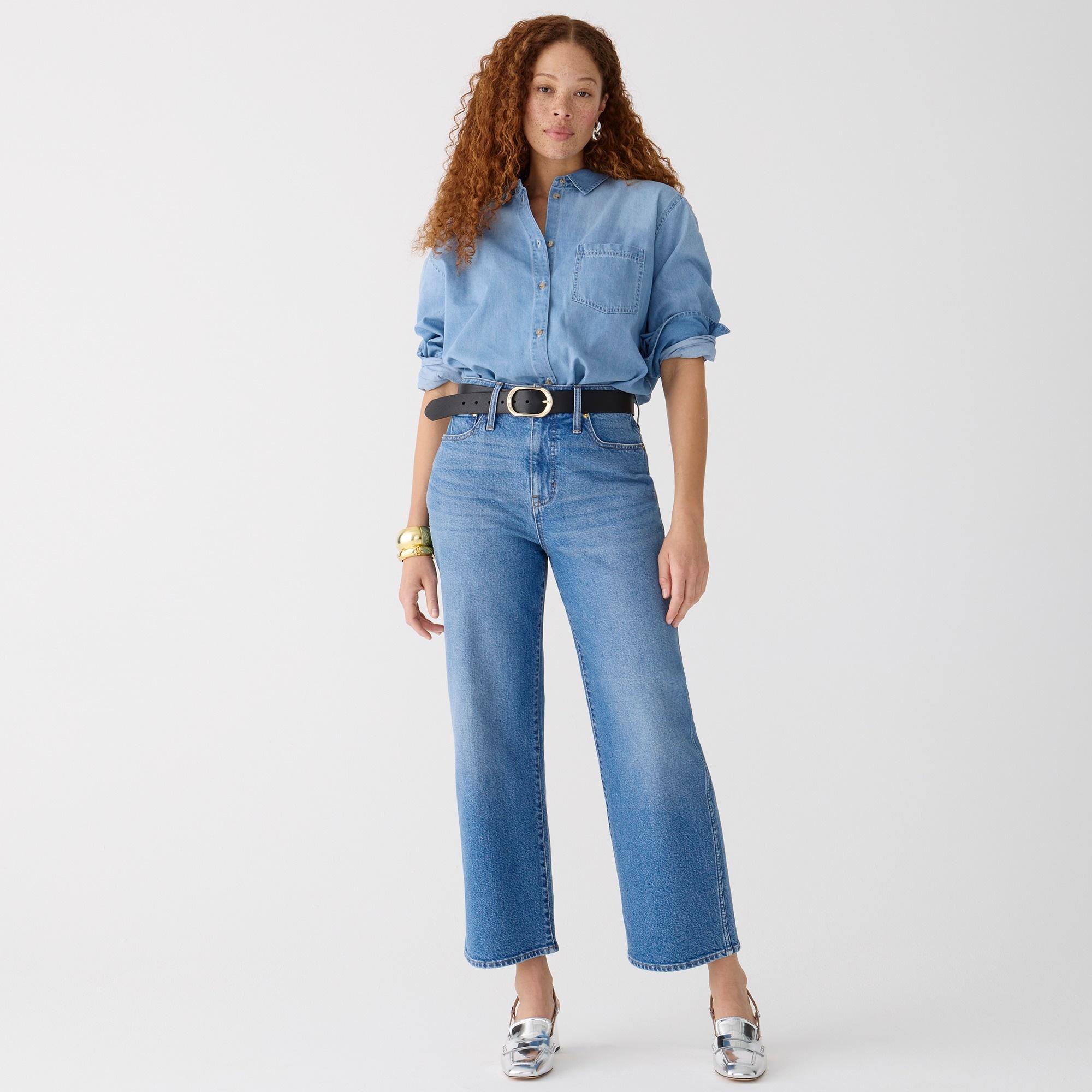 Curvy slim wide-leg jean in Lakeshore wash Product Image