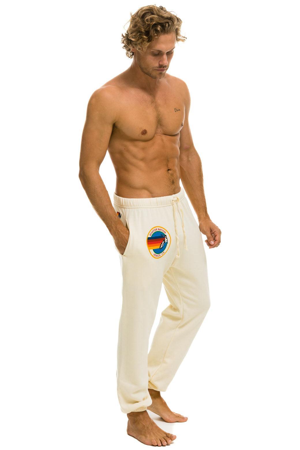 AVIATOR NATION SWEATPANTS - VINTAGE WHITE Male Product Image