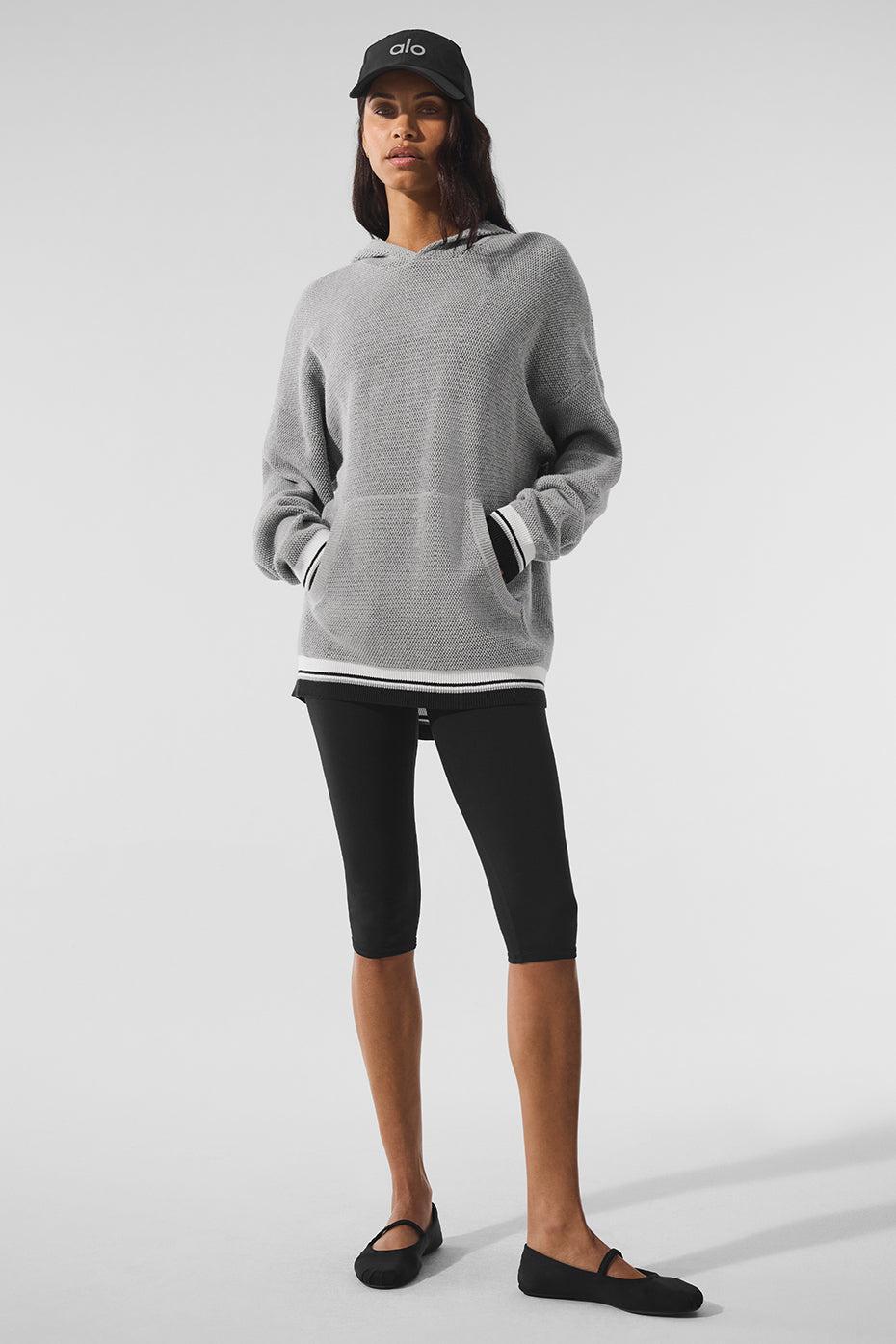 Sports Club Sweater Knit Hoodie - Athletic Heather Grey Female Product Image