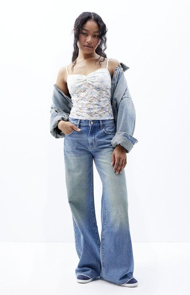 Womens Lena Ripped Low Rise Super Baggy Jeans - Product Image