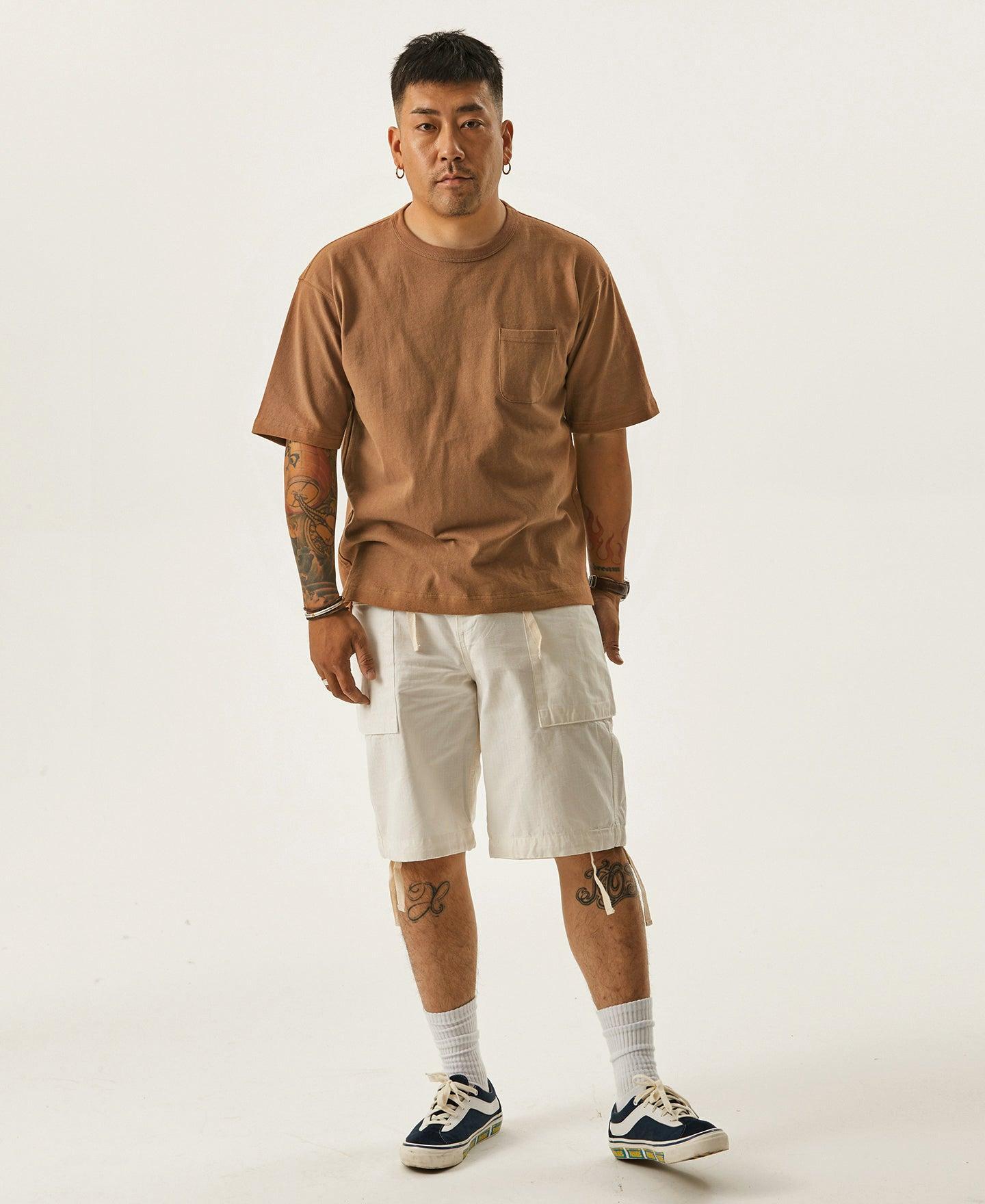 9.8 oz Cotton Classic Pocket T-Shirt - Light Brown　 Product Image