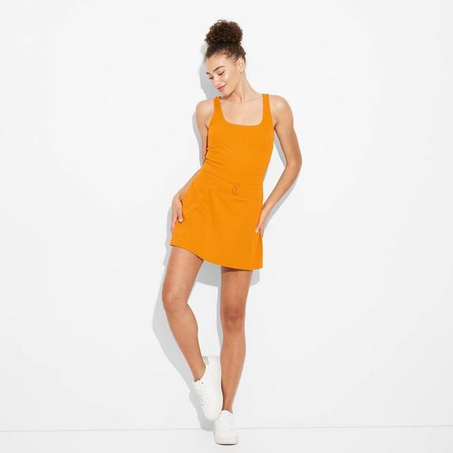 Womens Game Day Ribbed Tank Active Dress - JoyLab Dark Orange L Product Image