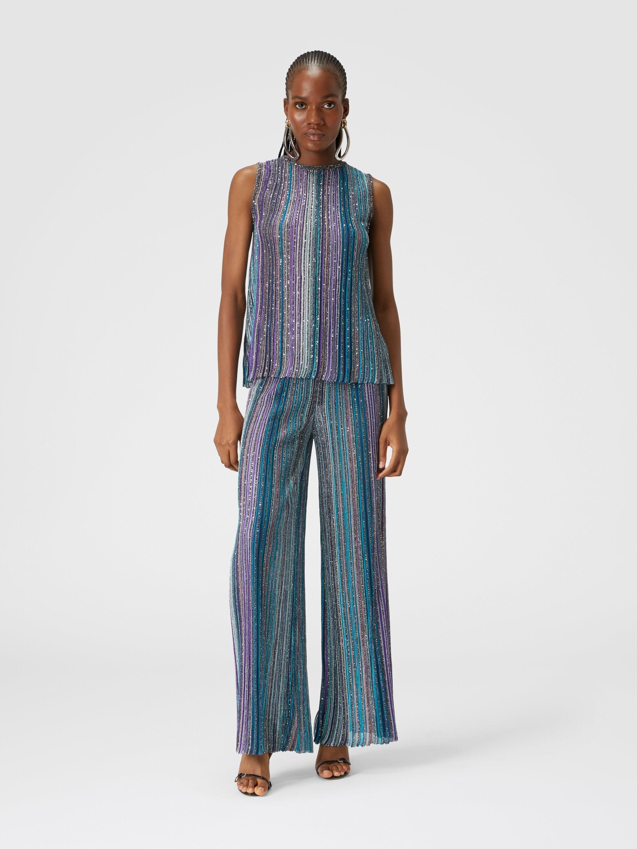 Ribbed trousers with sequins Product Image