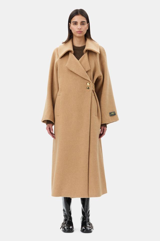 Camel Wool-Blend Coat Product Image