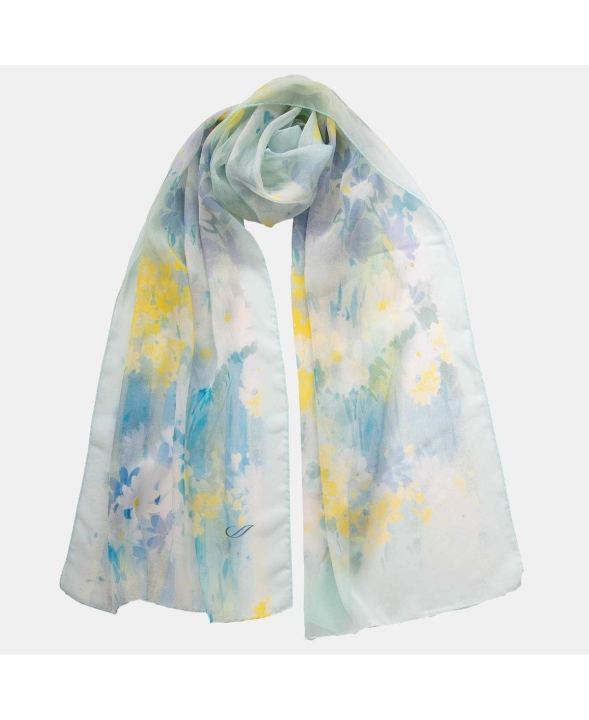 Meadow - Long Sheer Silk Scarf for Women - Sky Blue Product Image