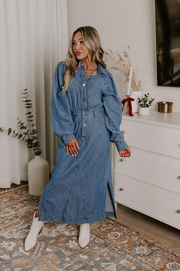 City Chic Denim Midi in Medium Wash Product Image