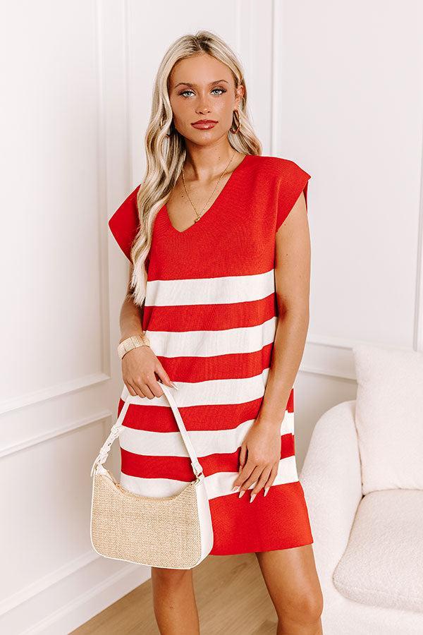 Country Club Ready Knit Dress in Red Product Image