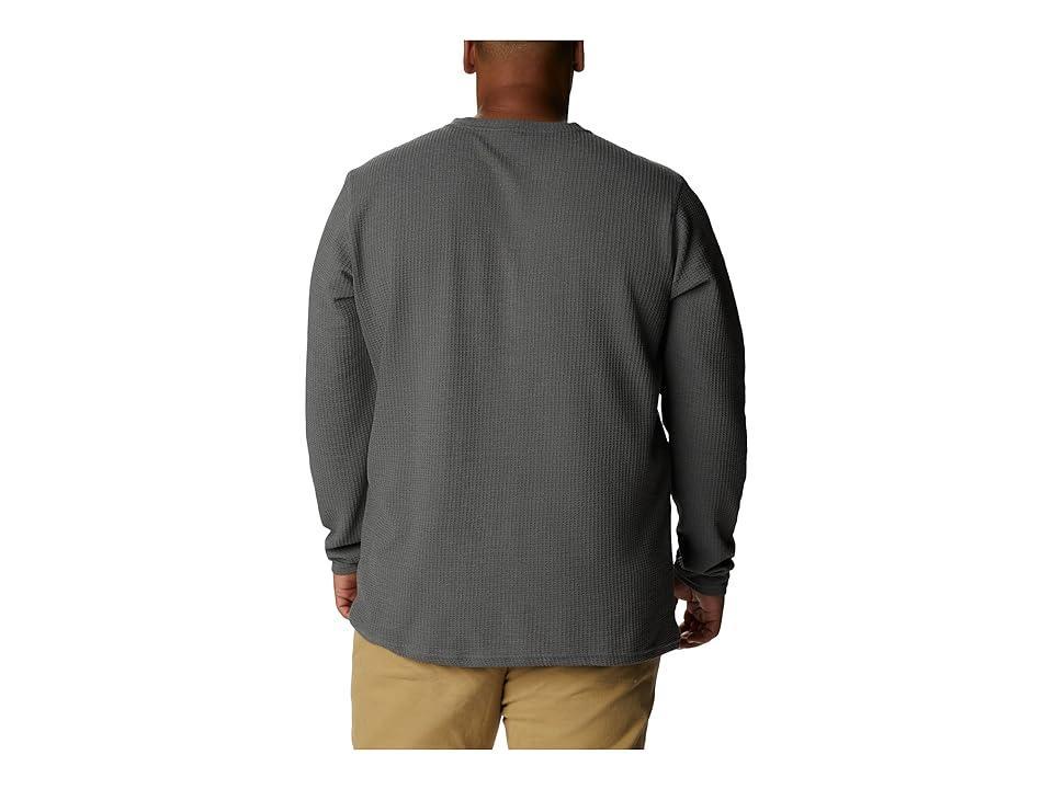 Columbia Big Tall Pine Peak Waffle Long Sleeve Henley (City Grey Heather) Men's Clothing Product Image