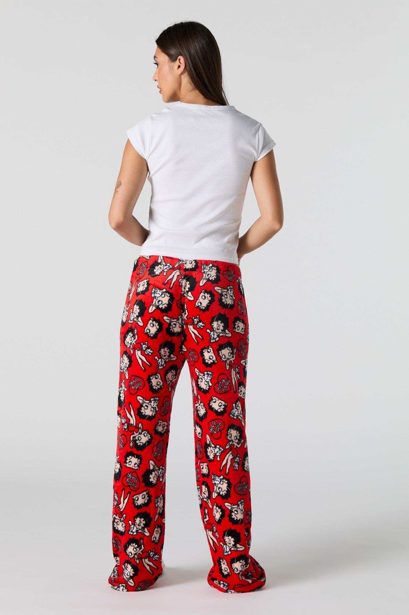 Betty Boop Printed Plush Pajama Pant Female Product Image