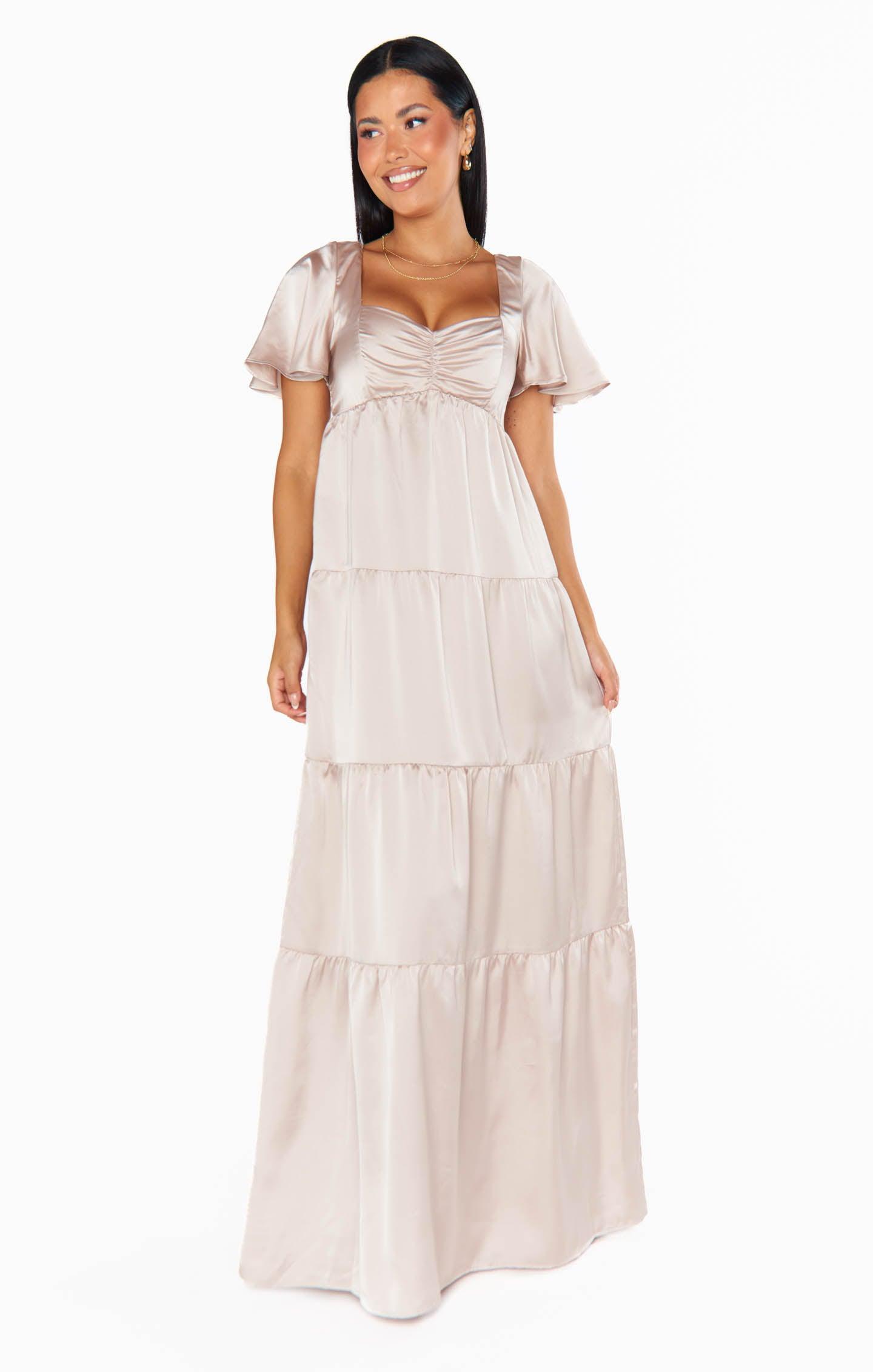 Nicole Maxi Dress ~ Show Me The Ring Luxe Satin Product Image