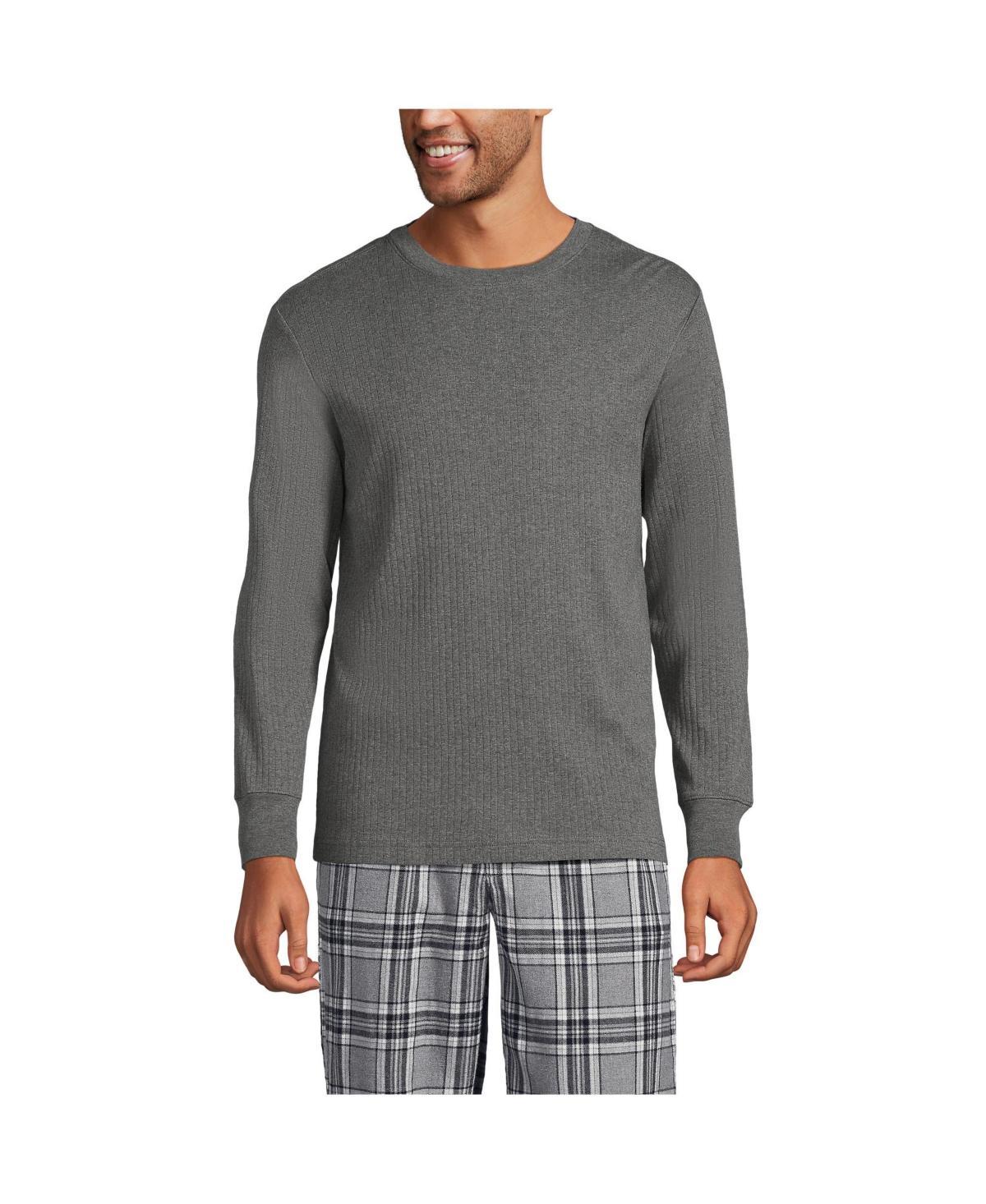 Mens Lands End Knit Ribbed Crewneck Pajama Sleep Shirt Product Image