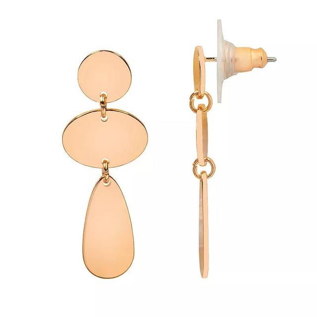 LC Lauren Conrad Gold Tone Geometric Drop Earrings, Womens Product Image