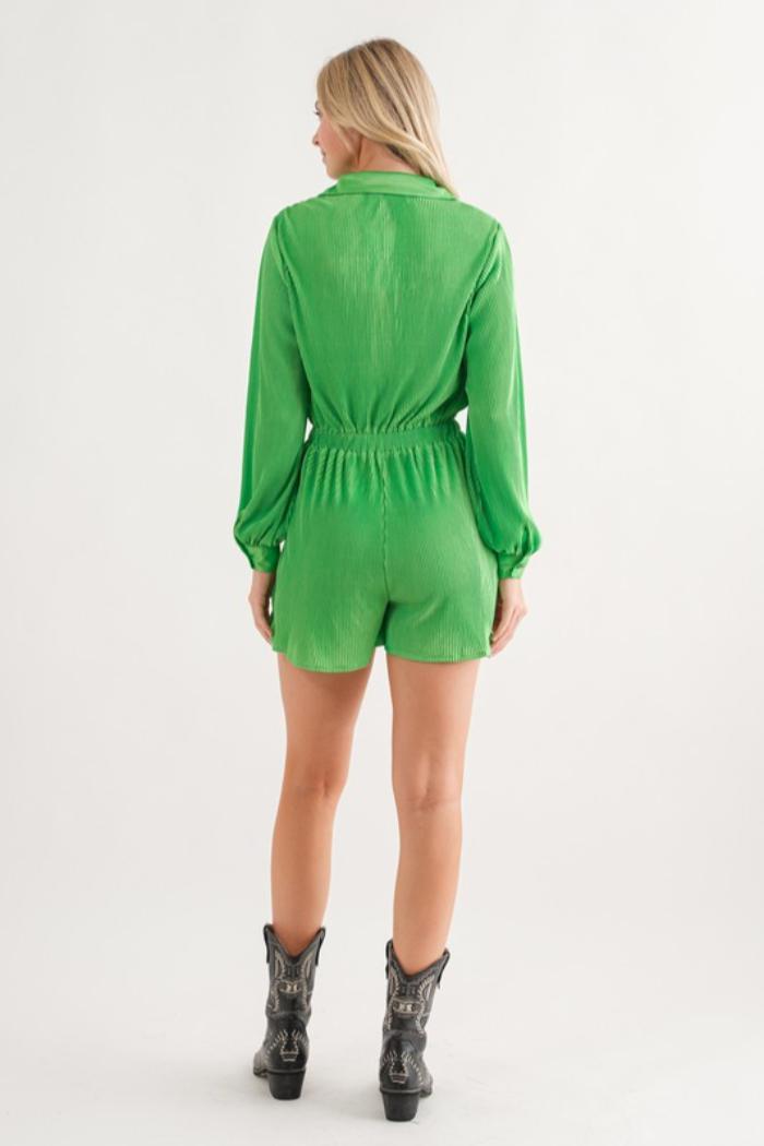 Accordion Pleat Romper Product Image