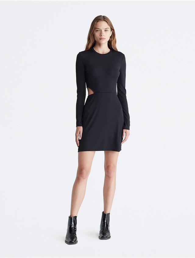 Calvin Klein Womens Cut Out Mini Dress - Black - XS Product Image