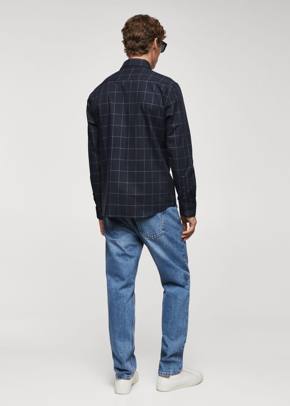 Mango Mens Check Flannel Cotton Shirt Product Image