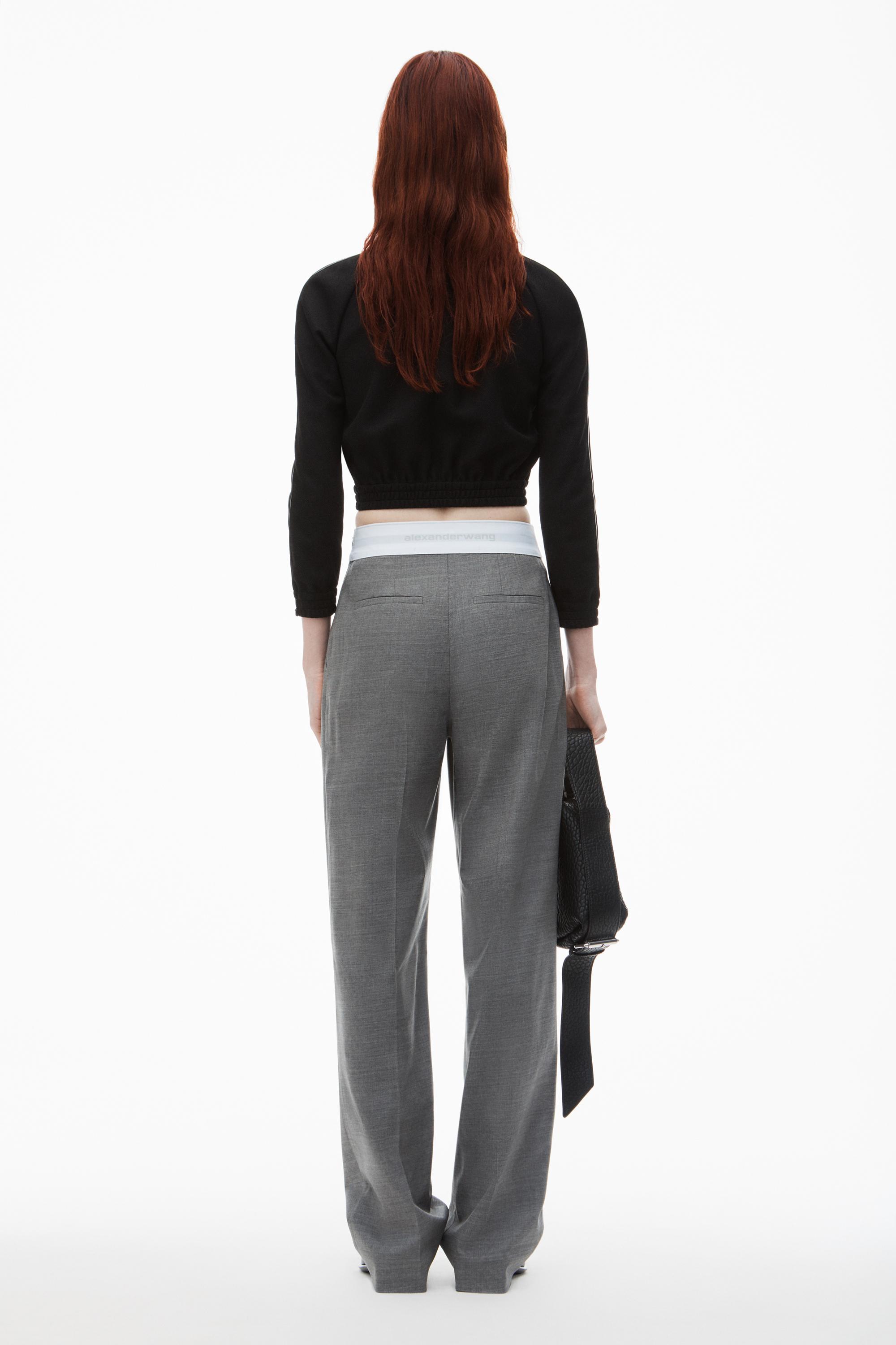 High-waist Pleated Pant With Logo Elastic Product Image